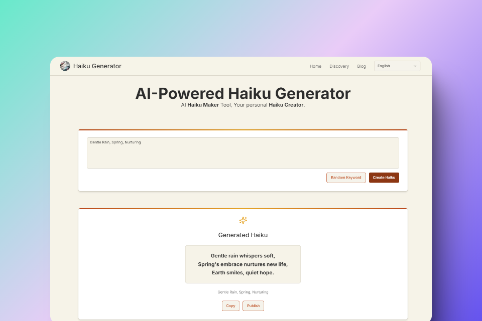 Free ai haiku generator create stunning 5 7 5 japanese poems online